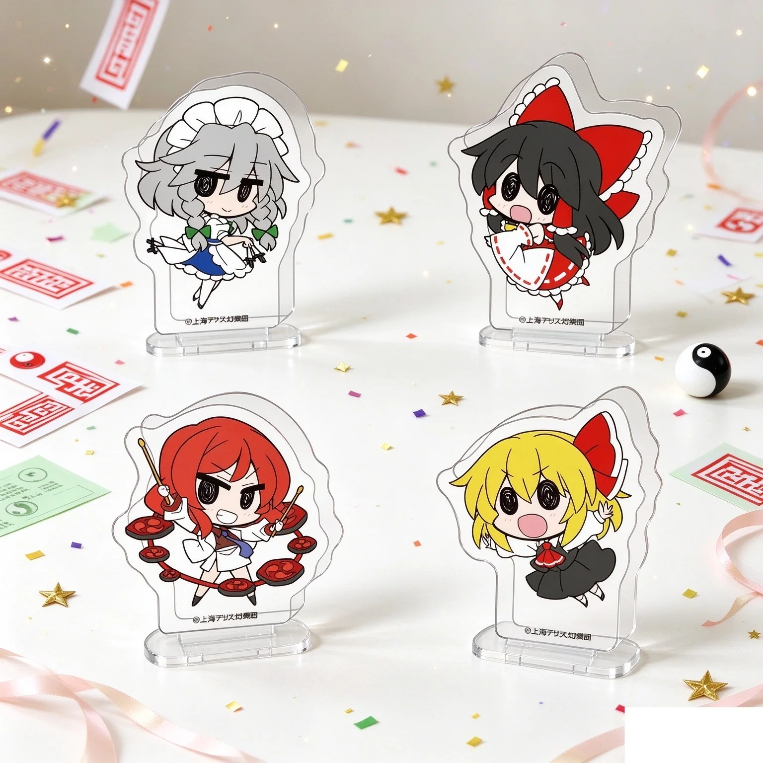 High Pixel 10cm Anime Touhou Project Acrylic Stand Modlel Desktop Decoration Game Collectible Ornament Gift For Fans Keychain