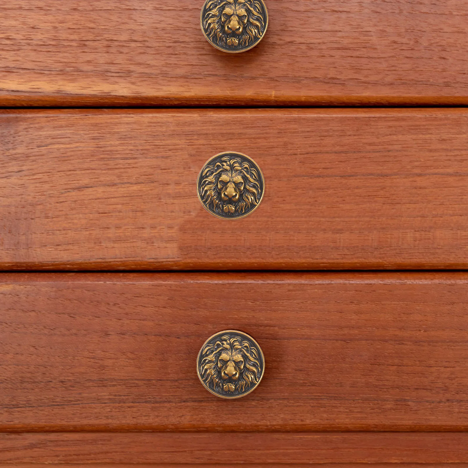 

3 Pcs Head Handle Zinc Alloy Cabinet Handles Furniture Dresser Knobs Durable Smooth Retro Lion Cabinet Door Knob Style