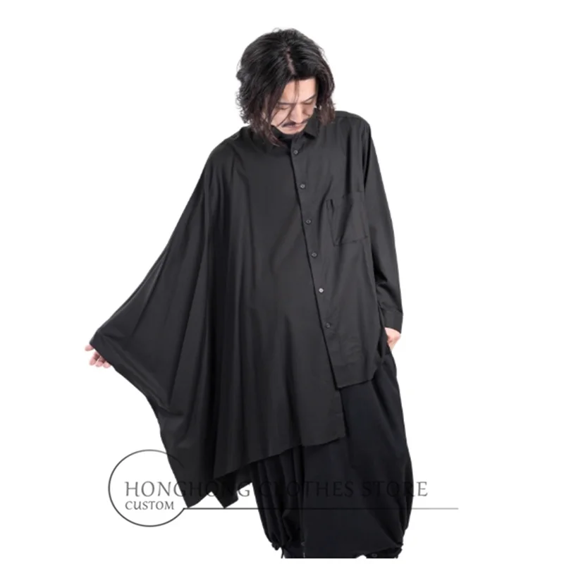 2025 قميص علامة تجارية جديدة غير منتظمة الشكل للرجال، يتميز بقميص مخيط بالرأس مع طية صدر السترة وقميص عالي الجودة للرجال #3