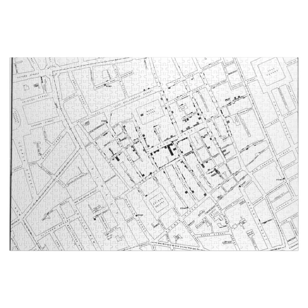 

John Snow's Cholera Map Jigsaw Puzzle Custom Wooden Name Anime Personalized Child Gift Puzzle