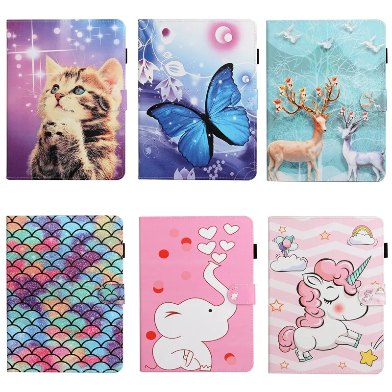 Tablet per Samsung Galaxy Tab A7 Custodia T500 T505 Cute Cat Unicorn Cartoon Cover in pelle per Funda Samsung Galaxy Tab A7 2020 Custodia