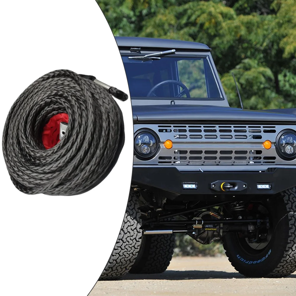 Car Truck Winch Cable 8mm x 26m 12000lbs Winch Line Cable Rope Universal For  ATVs UTVs Trailers Off-Road Vehicles