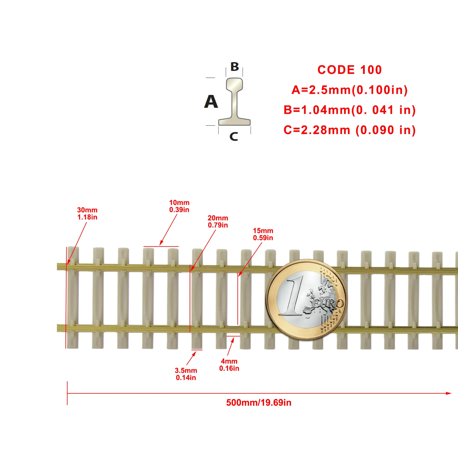 5 uds/10 Uds HO escala 1:87 pista Cuproníquel carril flexible 50cm con tornillos de unión de riel modelo HP27HO ferrocarril