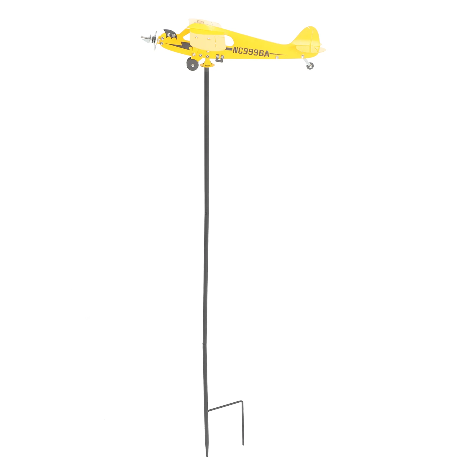 

3D Metal Windmill Airplane Weather Vane Durable Iron Structure Rotate with Wind Outdoor Garden Decoration Yard Sign