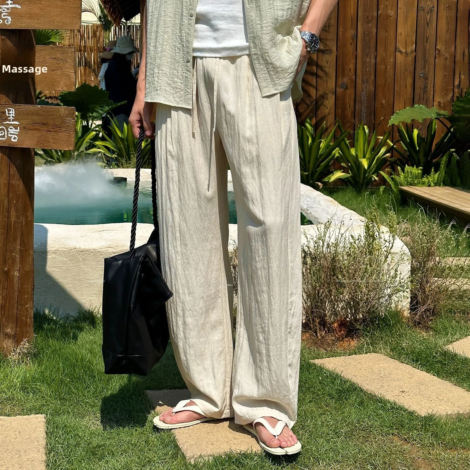 

Льняные брюки-кюлоты свободного кроя для повседневной носки, летние, из тонкой ткани, для молодежи