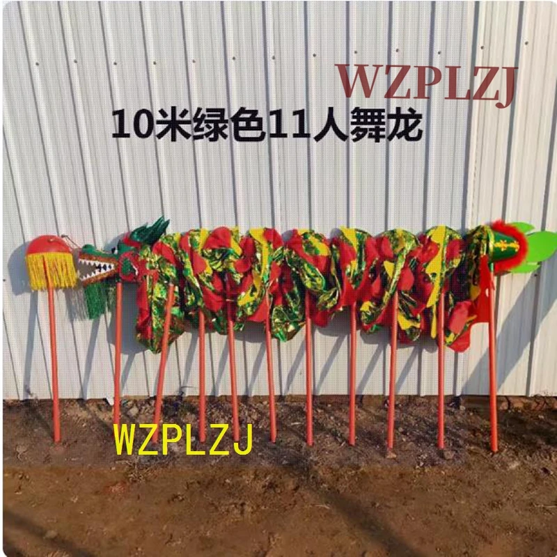 ชุดเต้นมังกรจีนเด็กสีทอง 10 เมตร 10 ผู้เล่นเด็กชุดกลางแจ้งฝึกซ้อมกีฬาของเล่นอีเว้นท์พาร์คการแสดงเทศกาล
