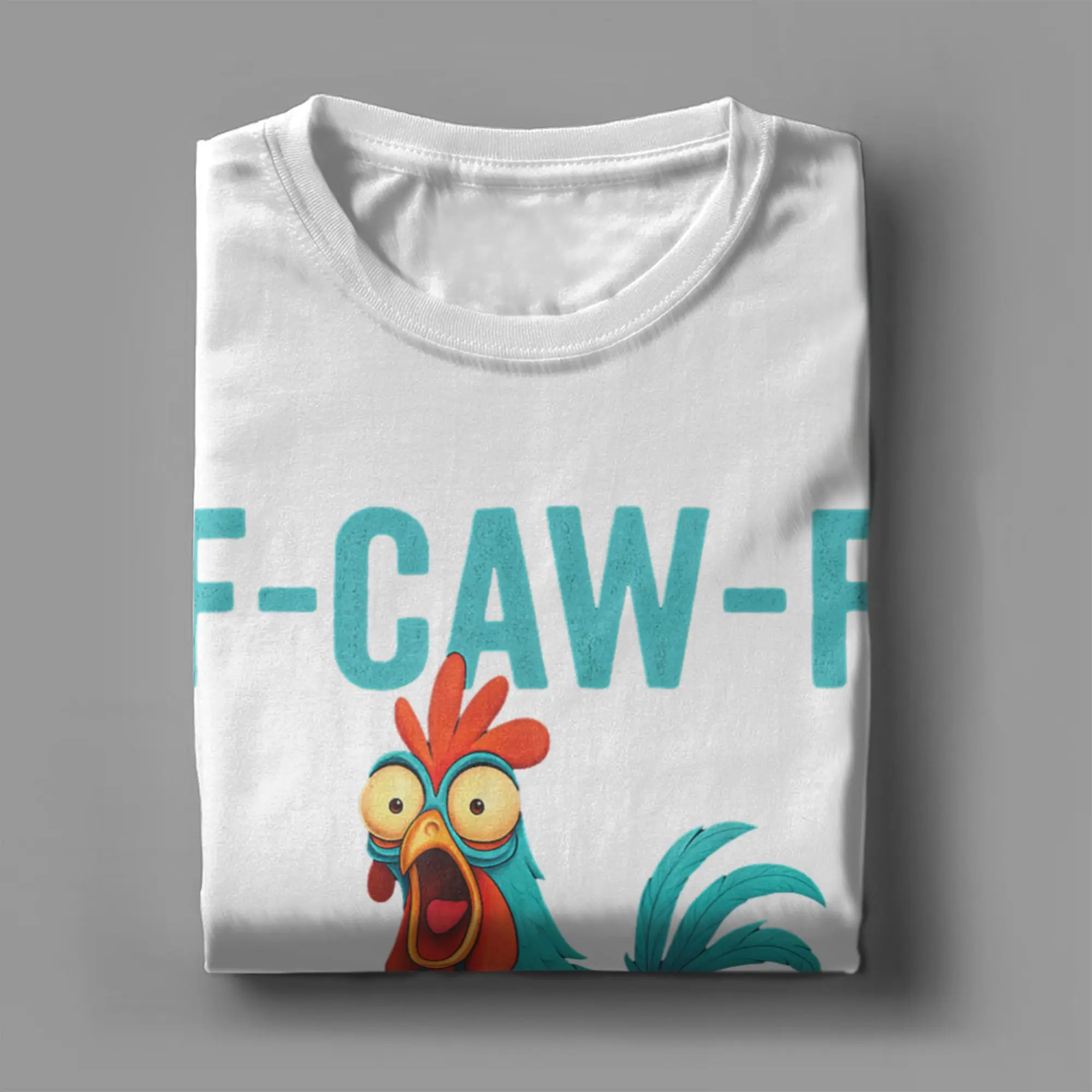 

Потрясающая забавная футболка F-Caw-F с курицей FCAWF, мужские футболки с круглым вырезом из 100% хлопка, футболки с короткими рукавами, одежда 4XL 5XL