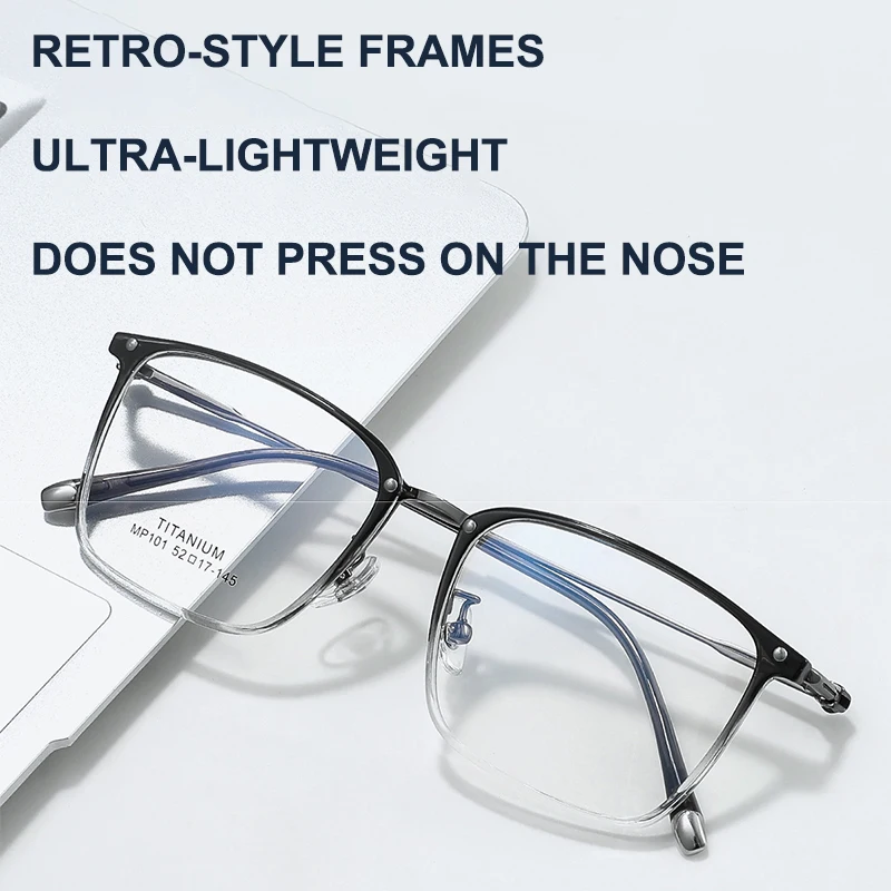 

UltraLight Trendy Titanium Eyebrow Glasses Frame Retro Literary Eyeglasses Luxury Business Leisure Style High Quality Spectacles