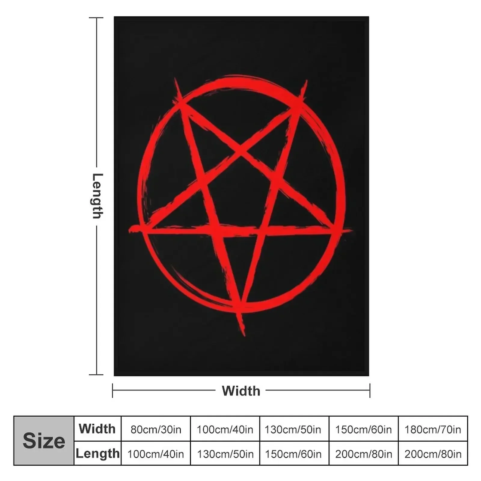 Pentagram Bloody Throw Blanket couch cozy soft plush fuzzy picnic outdoor blanket