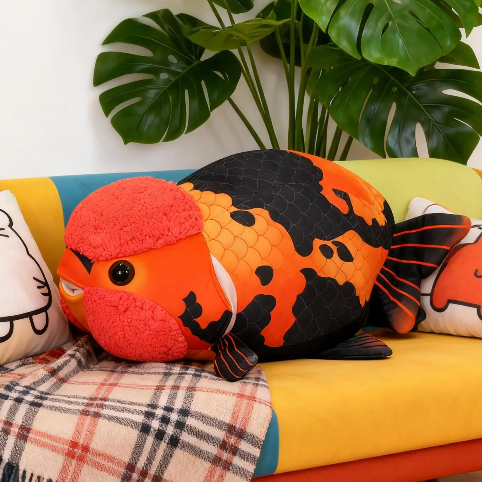 

3D плюшевая игрушка с карпом ранчу, милая рыбка, мягкая подушка, кукла для детей и взрослых, подарок на Рождество, день рождения, украшения для домашнего рабочего стола