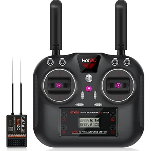 Drone için Radyo Uzaktan Kumandalı HotRC-RC Verici ve Alıcı Sistemi ve F-08A, HT-8, 2.4 GHz kablosuz, 8CH, 8 A, darbe genişliği modüle edilmiş (PWM, ÖZELLİKLE İlk 10 satış, yelkende daha hafif, rc no. 10