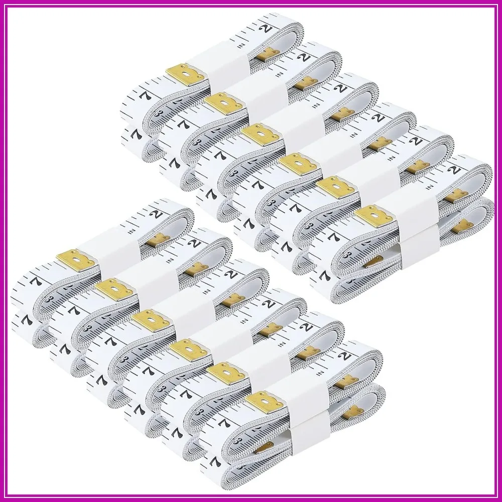 Soft Tape Measure 24 Pack, 150cm/60inch Double Scale Ruler for Body Sewing Tailor Cloth Craft Supplies - White