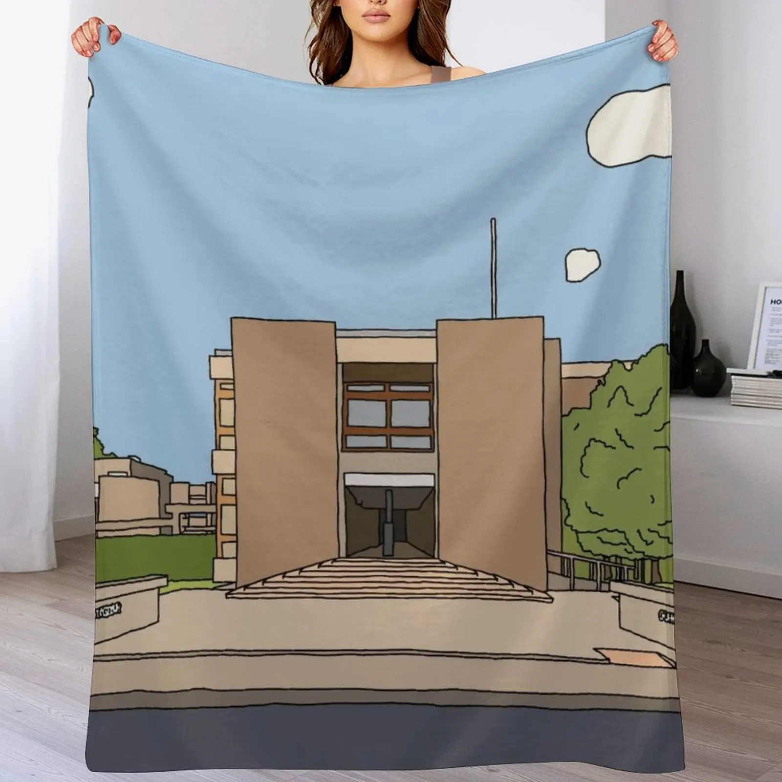 

Churchill College - Strugletown || Cambridge struggles Throw Blanket Beach Soft Beds Blankets