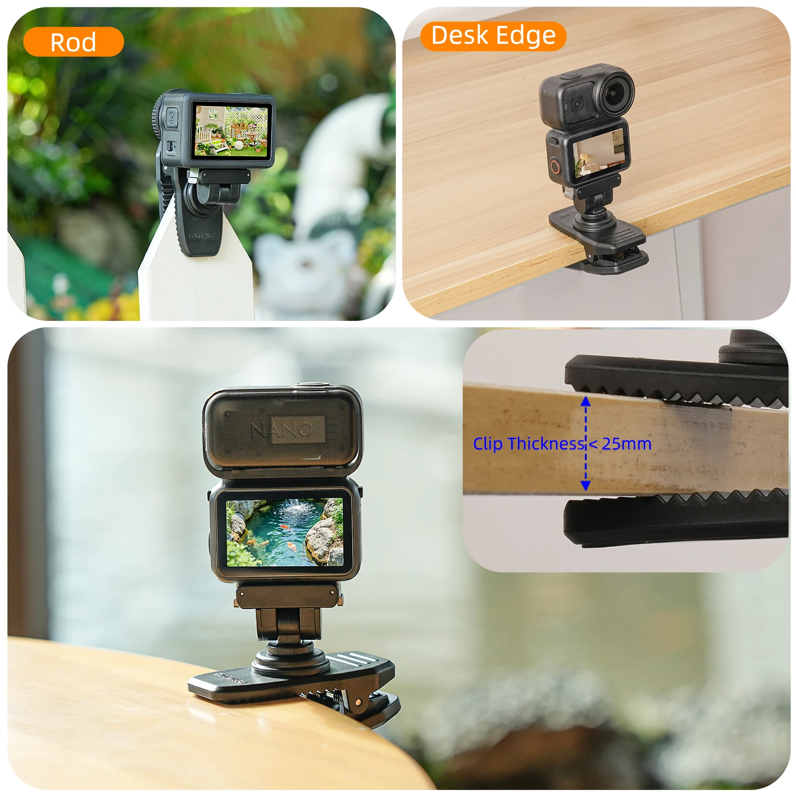 dji-osmo-nano用磁気クイックリリースバックパッククリップとaction-6用磁気マウント