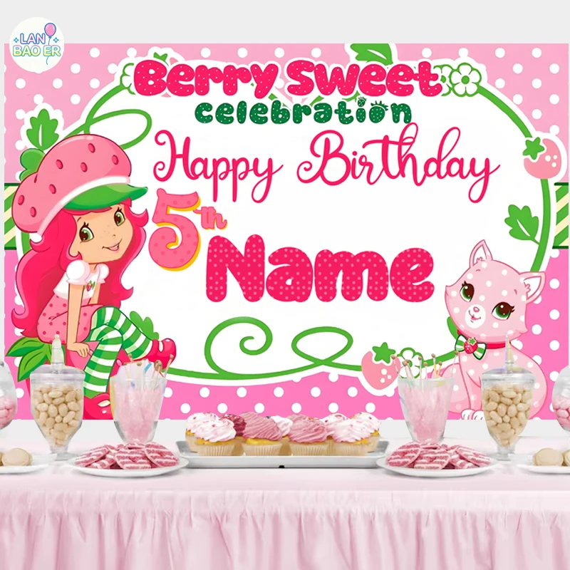 Rosita Fresita Birthday Girl Backdrop Decorations Girls Background Party Kids Birthday Banner Custom Name Photography 5th 6th