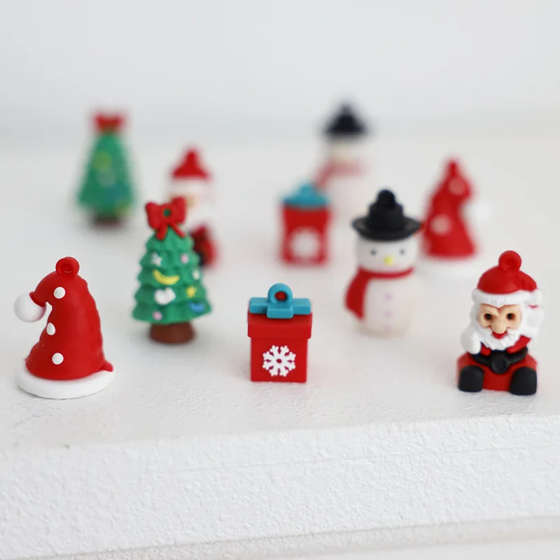 Christmas Series Keychain Pendant Pvc Soft Glue Santa Claus Diy Christmas Tree Modeling To Add Fun Holiday Elements