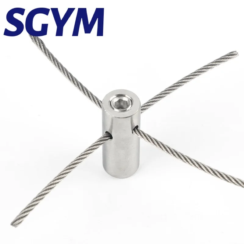 SGYM 20 pcs Green Wall Stainless Steel Hubs Wire Cable Trellis Kit with 98 Feet 3mm Wire Rope for Climbing Plants