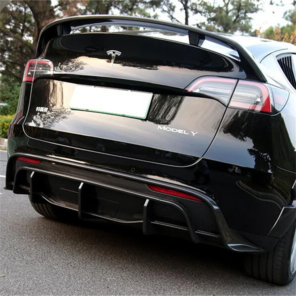 For Tesla Model Y 2021- 2023 Enveloping Modified Accessories ABS kit Rear Spoiler Diffuser Rear Posterior Lip