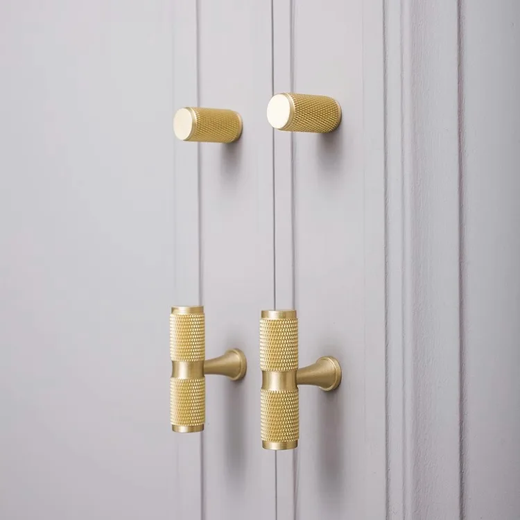 Knurled solid brass cabinet handle product image 3