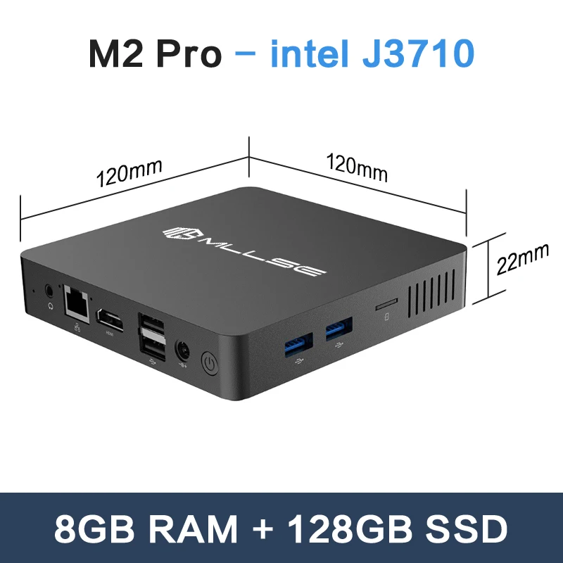 MLLSE Mini PC M2 Pro Intel Gemini Lake Intel J3710 8GB RAM 128GB