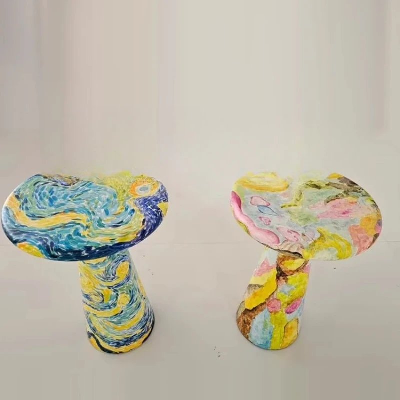 

Solid wood edge few small tables casual graffiti corner few coffee tables