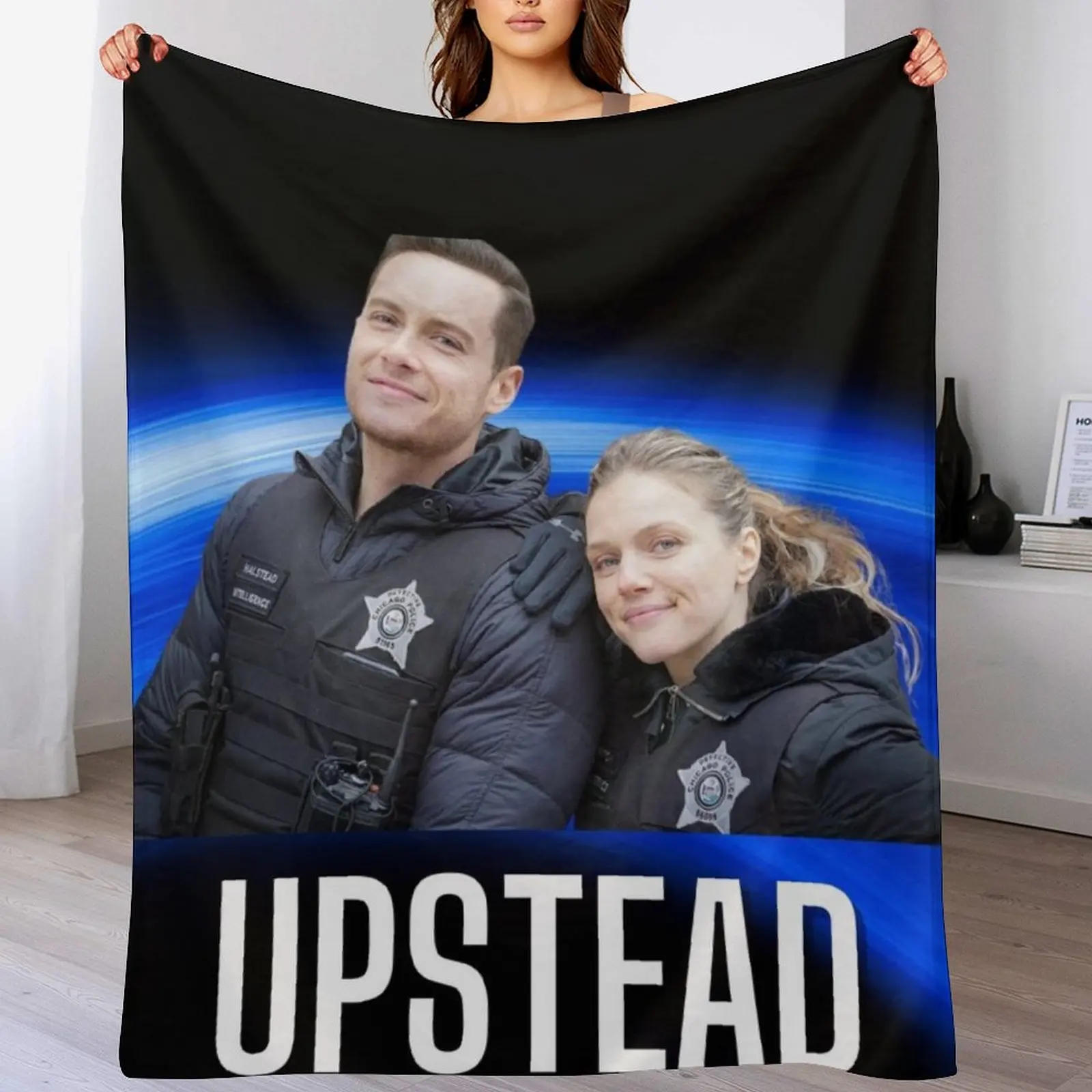 

Chicago PD tv show - Upstead - Jay Halstead and Haley Upton Throw Blanket Polar Plaid Heavy Blankets