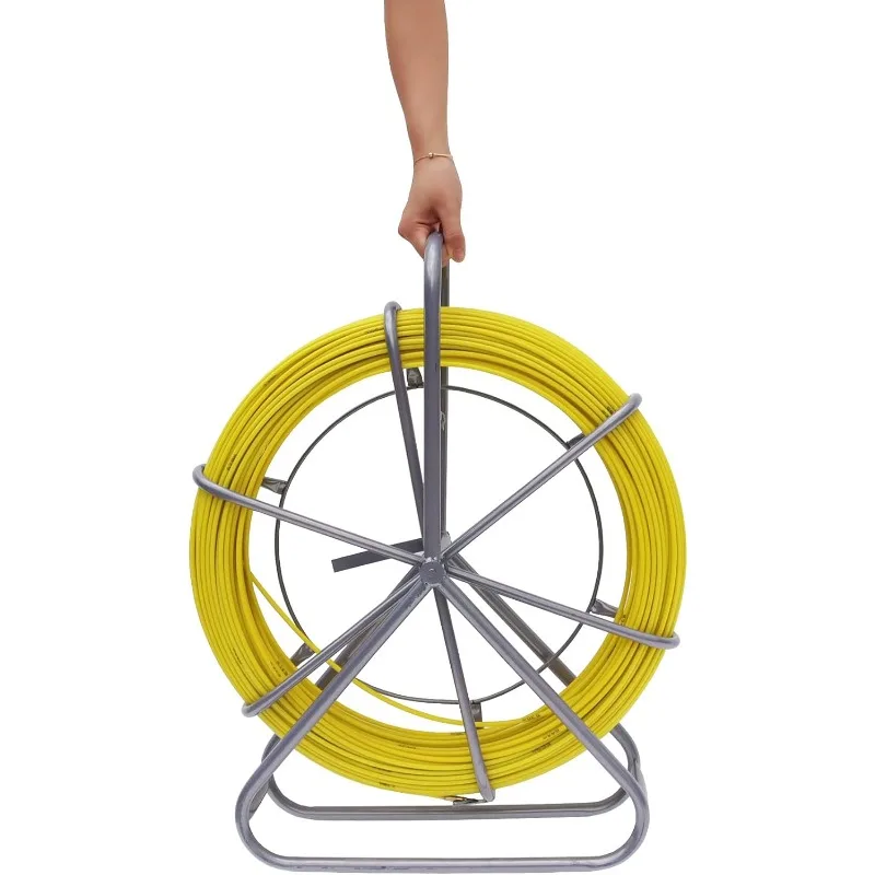 

TECHTONGDA 425ft Durable Fiberglass Fish Tape - 1/4'' Diameter, Cable Puller Duct Rodder Fishtape Wire Puller, Cable Running Rod