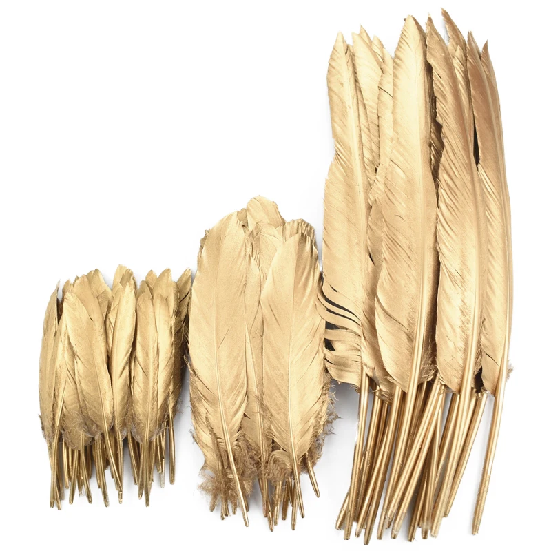 Gold Silver Goose Feathers for Jewelry Making Crafts Turkey Feather Decor Jewelry Handicrafts Artificial Decorations Accessories