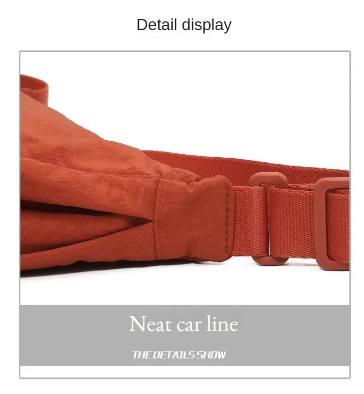 Einfarbige Brusttasche für Damen, große Kapazität, Reisetasche, Umhängetasche, halbmondförmige Tasche, Damen-Alltagstasche, mit Baumwollfüllung, Schultertasche. – Detail 5