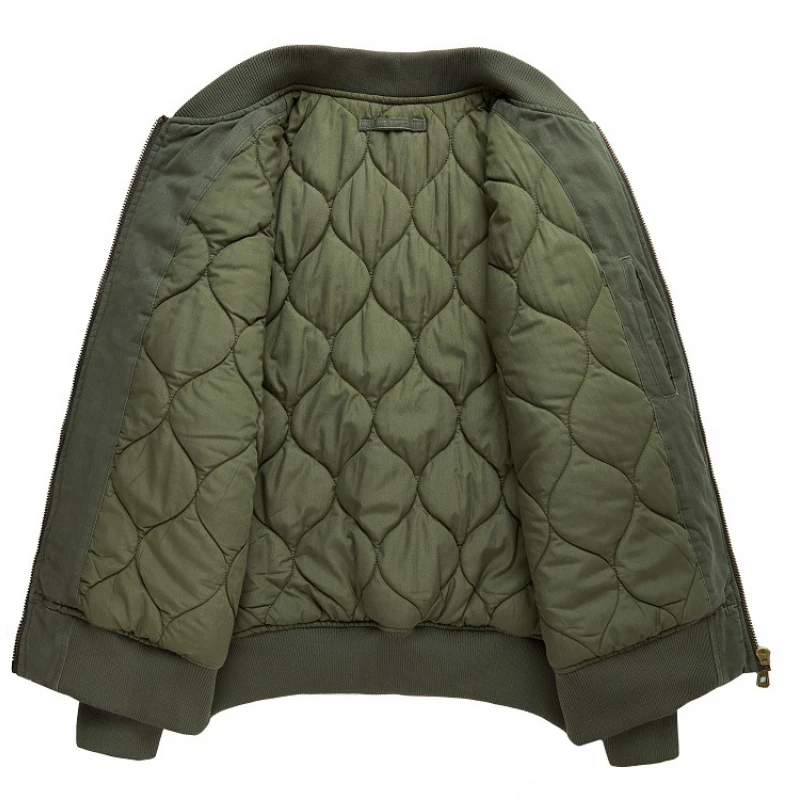 Chaquetas tácticas militares de invierno para hombre, abrigo cortavientos de algodón con múltiples bolsillos, chaqueta de motocicleta, cuello alto, ajustado