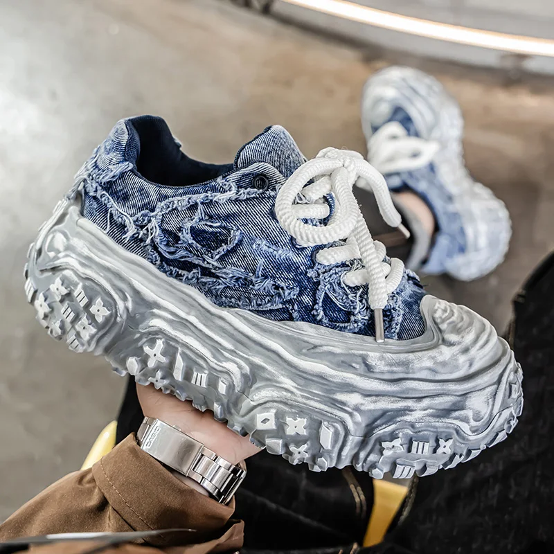 

Мужская весна/лето 2023, новый стиль, модная повседневная обувь для папы в стиле ретро с шиной, многофункциональная спортивная обувь на толстой подошве