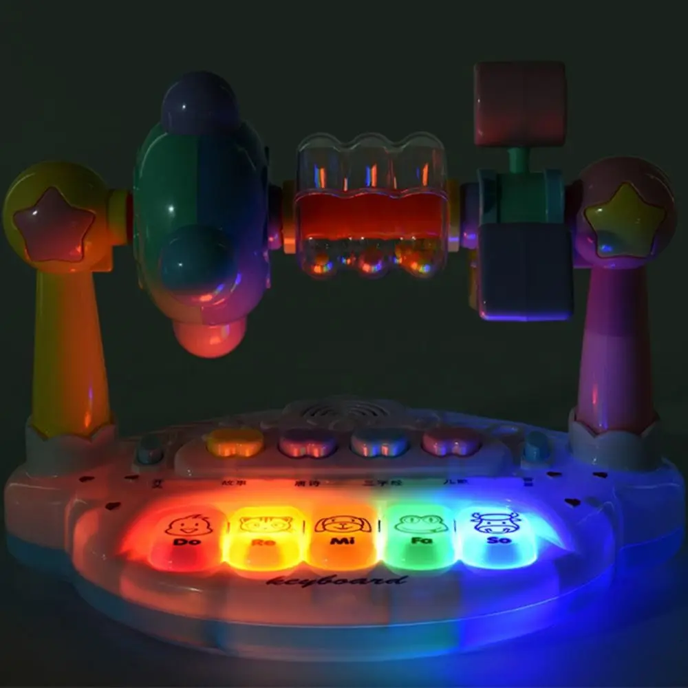 Giocattolo interattivo per pianoforte musicale per bambini Campana rotante con suono leggero Musica rotante per pianoforte Animali che suonano lo strumento musicale