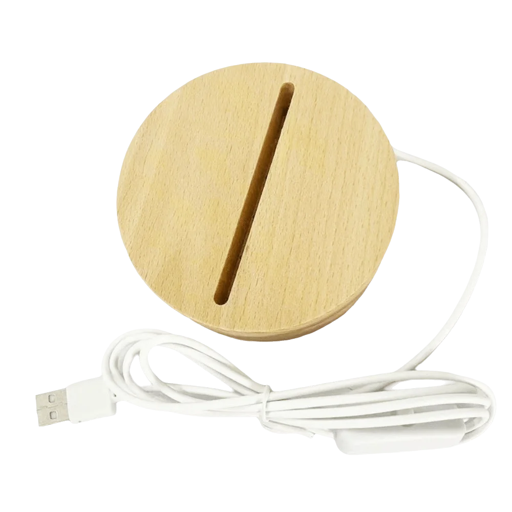 DIY Wooden Led Base Oval Rectangular Lamp Holder Luminous Decorative Base Stand Table