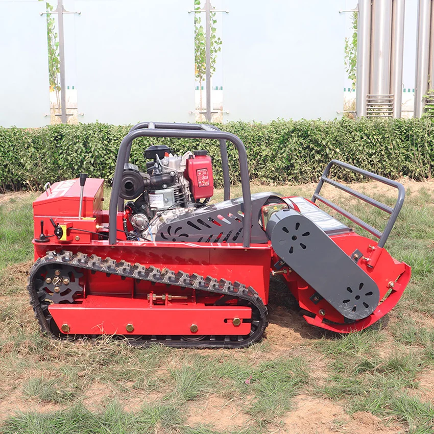 800mm 1000mm 1200mm CE EPA Diesel Engine All Terrain Agriculture Rubber Remote Control Robot Flail Lawn Mower