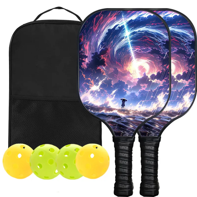 

Набор ракеток для пиклбола — одобренный USAPA набор из стекловолокна, 2 ракетки и 4 мяча, для пляжных видов спорта, тенниса, активного отдыха