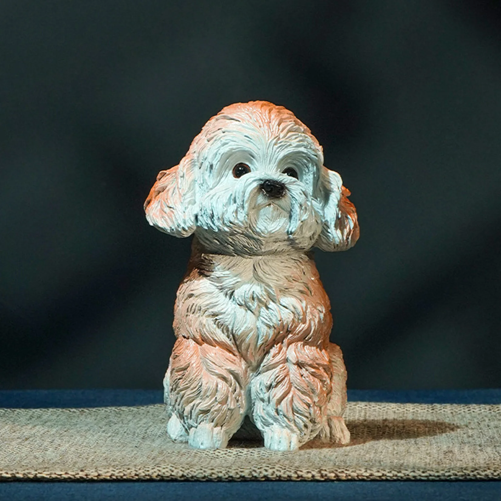 Poodle Brass Model Pet Dog Animal Sculpture Metal Desktop Display Ornament Home Scene Collectible Decoration Birthday Gift