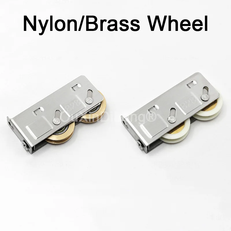 10PCS Nylon/Brass Pulley Replacement Sliding Door Window Track Rollers Double Wheel Groove Wheel Window Accessories FG960