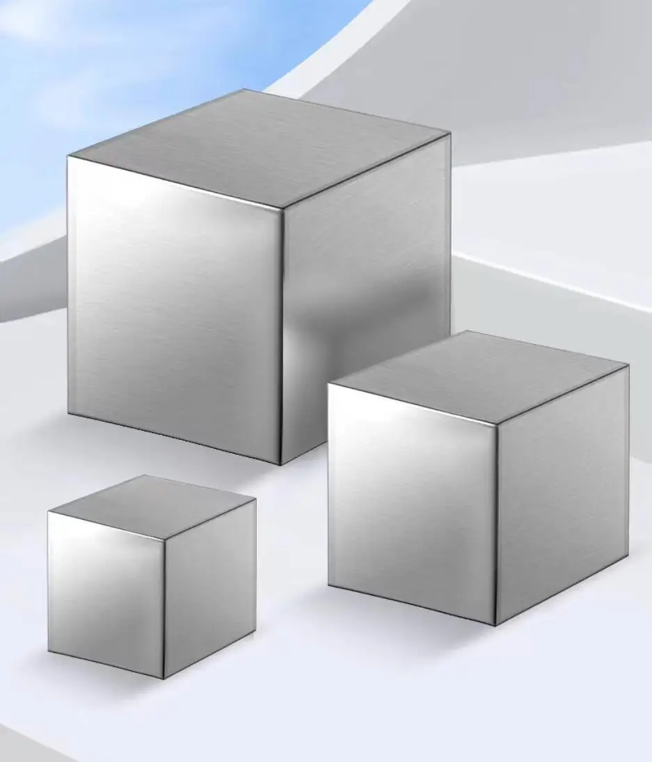 304 stainless steel solid cube block simple polishing block Paperweight base