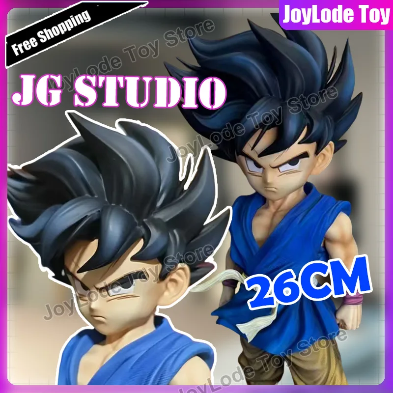 

New JG Studio 26CM Dragon Ball Anime Figures GT Goku Figure 2 Heads SSJ PVC Statue Collection Model Toys Desktop ornament Gifts