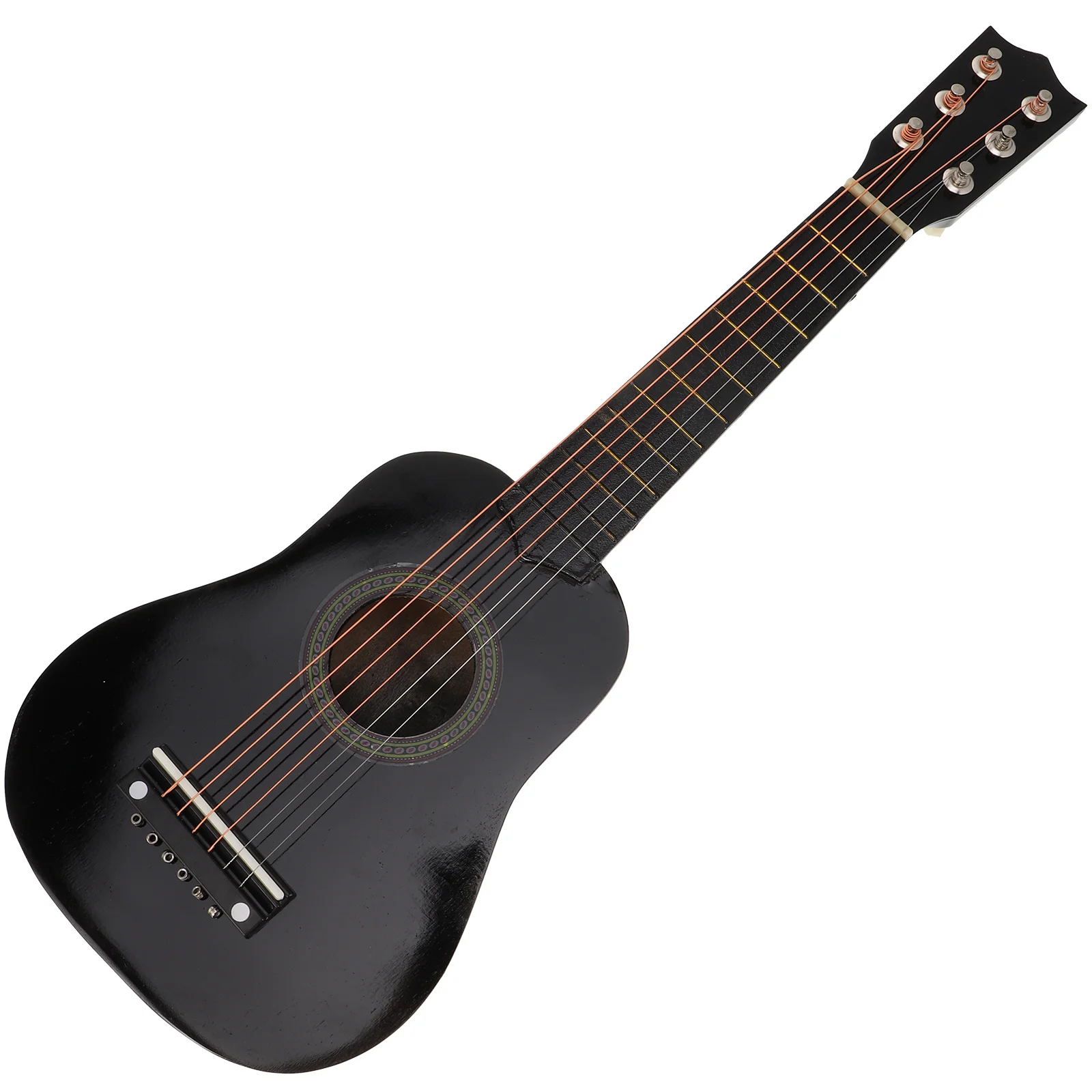 21-Zoll-Akustik-Requisite aus schwarzem Holz in schwarzer Farbe für Gitarre, Kinder, Anfänger, tragbares Musikinstrument