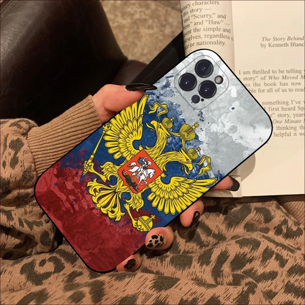 Russia Russian Flags Emblem Phone Case For iPhone 15 14 11 12 13 Mini Pro XS Max Cover 6 7 8 Plus X XR SE 2020 Funda Shell