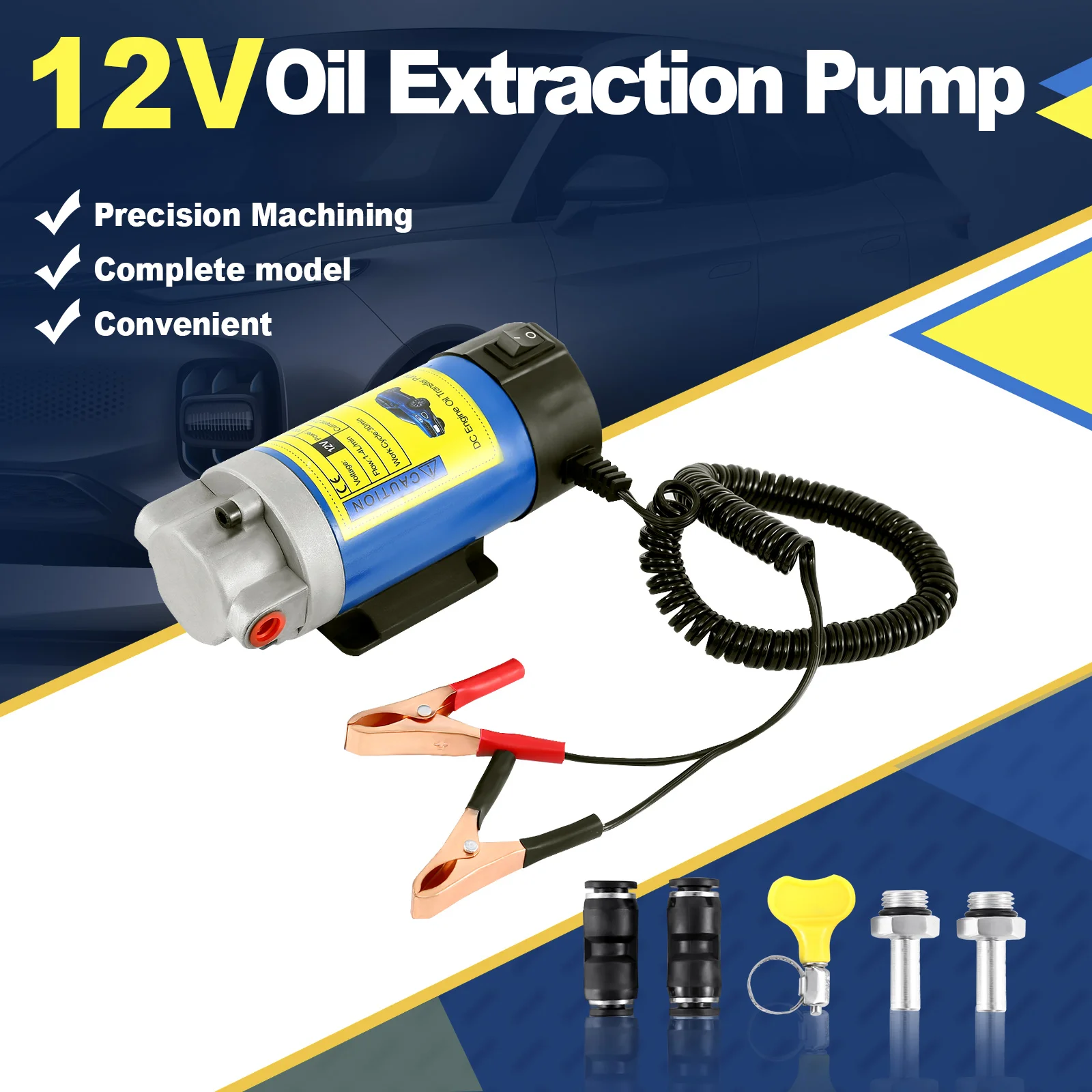 Samger 12V Oil Transfer Pump Portable 1-4L/min Extractor Fluid Suction Fluid Diesel Pump Siphon Tool For Car Motorcycles Boats