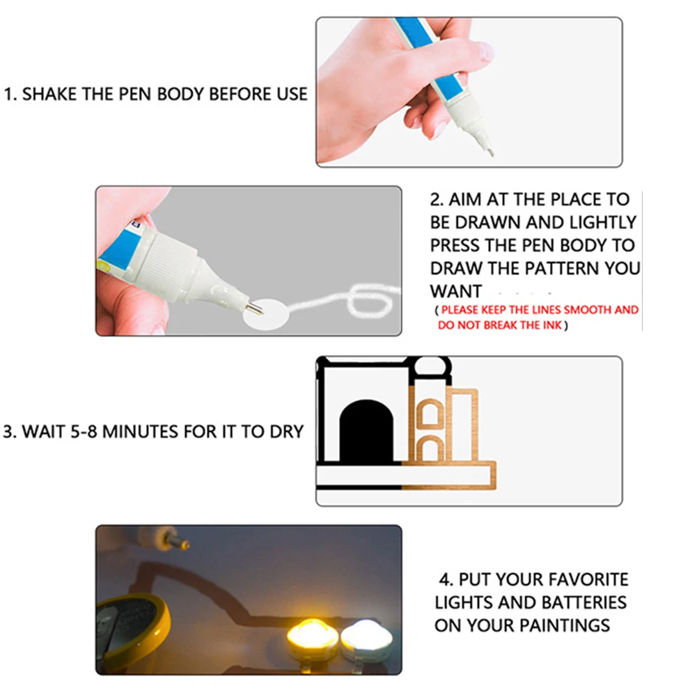 Conductive Silver Pen For Circuit Board Repair And DIY Electronics Drawing Tool With Quick Dry Ink For Engineers Students