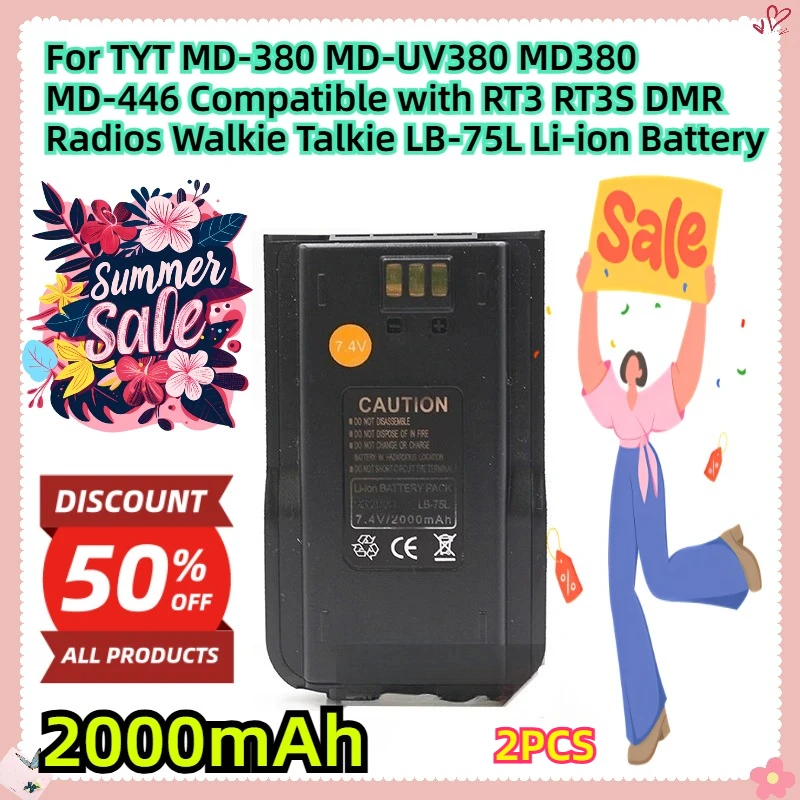 Для TYT MD-380 MD-UV380 MD380 MD-446 Совместимость с радиоприемниками RT3 RT3S DMR Walkie Talkie LB-75L литий-ионный аккумулятор Для TYT MD-380 MD-UV380 MD380 MD-446 Совместимость с радиоприемниками RT3 RT3S DMR Walkie Talkie LB-75L литий-ионный аккумулятор