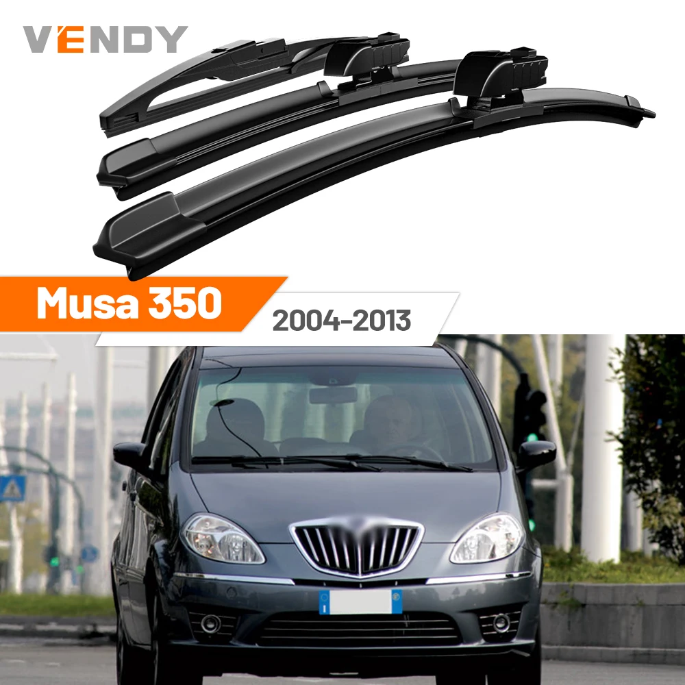 Für Lancia Musa 350 2004-2013 2005 2006 2007 2008 2009 Vordere & Hintere Scheibenwischerblätter Windschutzscheibenwischer-Set Zubehör