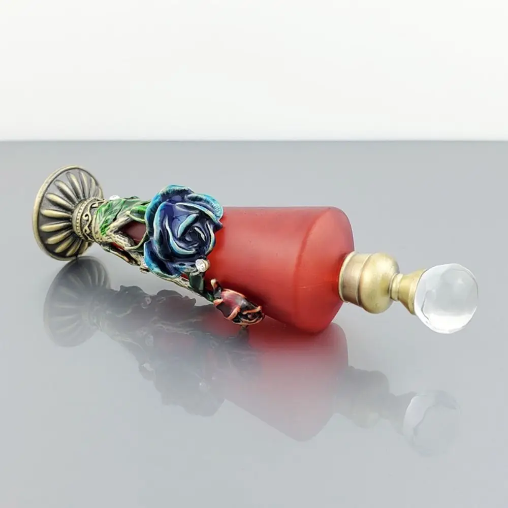 Tubo de garrafa vazia vintage recarregável, recipiente de óleo de essência, decoração de capina de rosa, garrafas conta-gotas de óleo de vidro, decoração de quarto