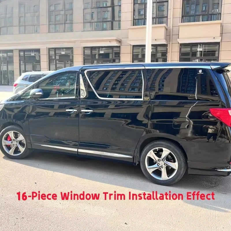 16PCS Full Set Chrome Window Trim Exterior Accessories for Toyota Alphard Vellfire 20 Series 2008-2014