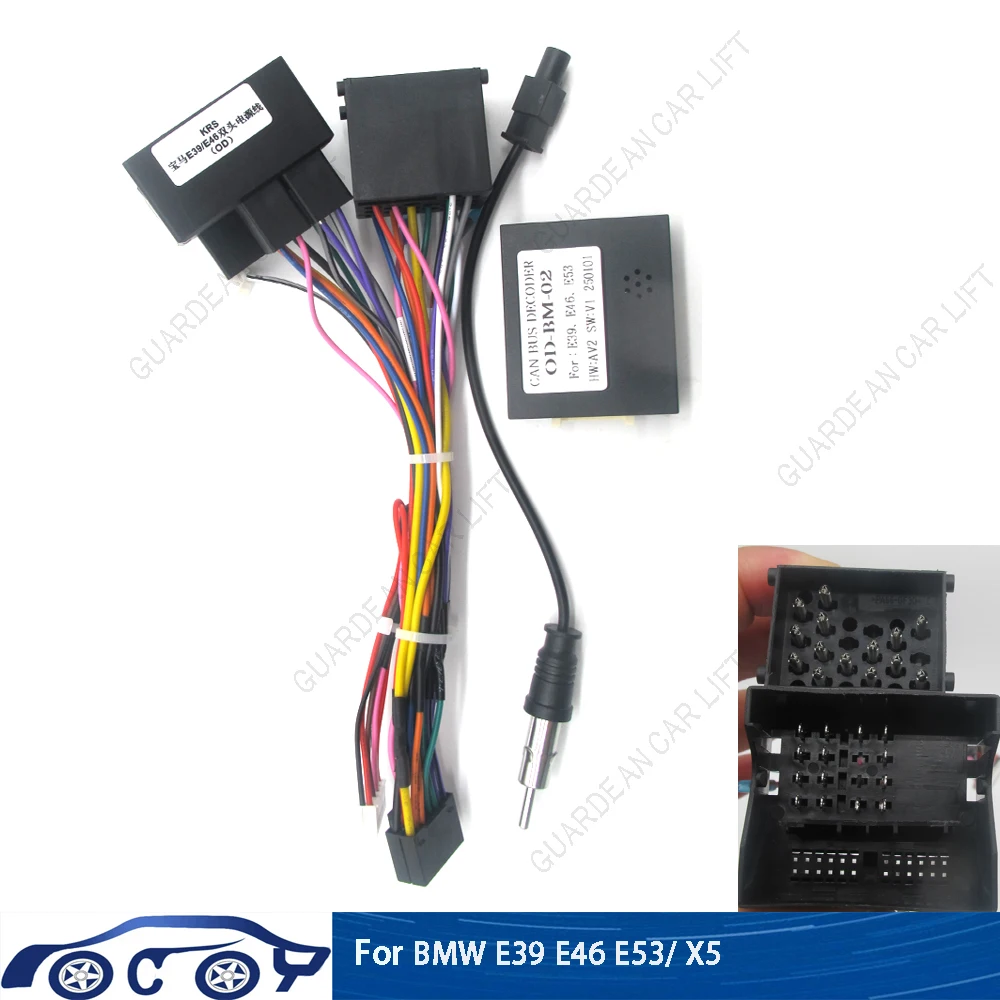 Cable Canbus de 16 pines para BMW E46 E39 E53 1998-2005, Cable de alimentación para reproductor Android, adaptador de Audio, kit de ajuste de tablero, Cable de Radio de Panel Facia