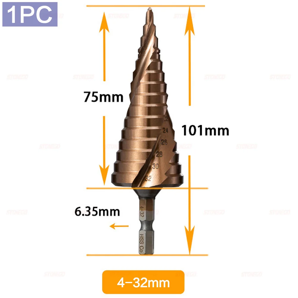 STONEGO HSS M35 الكوبالت خطوة مثقاب الخشب HSS CO عالية السرعة الصلب مخروط عرافة عرقوب 4-12 مللي متر/4-20 مللي متر/5-21 مللي متر/5-27 مللي متر/4-32 مللي متر