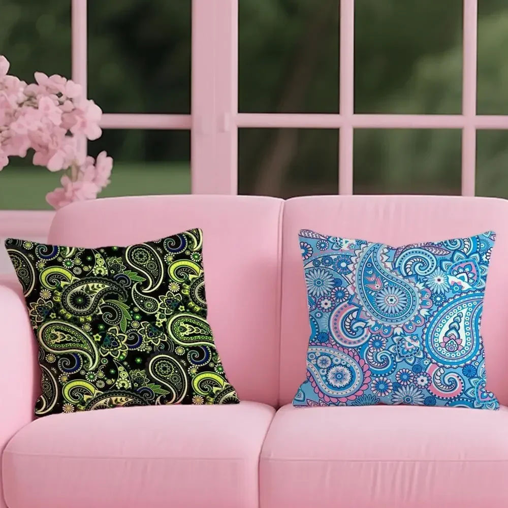 Vibrant Bohemian Throw Pillow Covers Set for Sofa Couch Decor Moroccan Pattern Cushion Case18x18 inch